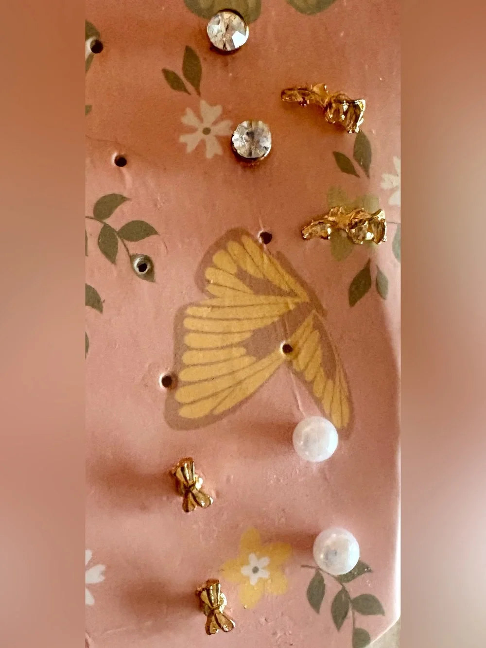 Earring studs on card